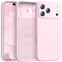 Ktele Magnetic for iPhone 17 Pro Max Case [Compatible with Magsafe] [Premium Silicone Satin-Smooth Touch] Slim Shockproof Anti-Scratch Microfiber Lining Case, 6.9 inch, Chalk Pink