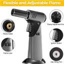 Butane Torch, Butane Refillable Kitchen Cooking Torch, Torch Lighter with Safety Lock And Adjustable Flame For BBQ, Baking, Brulee Creme, Crafts and Soldering(Butane Gas Not Included) (Silver)