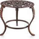 OwnMy Heavy Duty Cast Iron Plant Stand Vintage Wrought Iron Flower Pot Holder, Decorative Round Potted Plant Holder Rack, Indoor Outdoor Metal Large Plant Stand for Patio Home Garden, Red Bronze