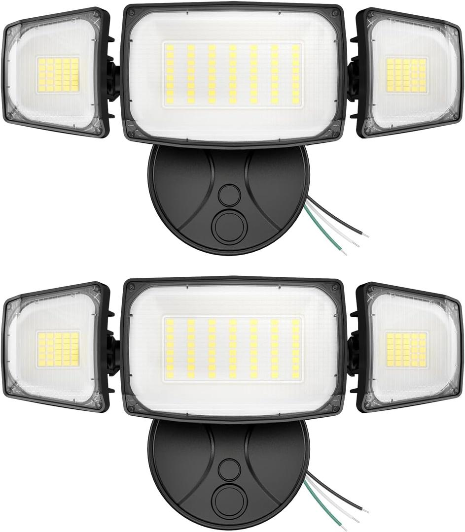 Olafus 80W Flood Lights Outdoor 2 Pack, Switch Controlled LED Security Lights 8000LM, 6500K Outside Floodlight, IP65 Waterproof Exterior Light Fixture for House, Yard, Garage, Wall/Eave Mount Black
