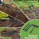 Manual Weeder Tool,8 Tines Garden Weeding Rake with Sharp Blade,55 Inch Long Handle,Heavy Duty Stand Weeding Tool for Weeding Loosening Soil Gathering Leaf Leveling Thatch Rake