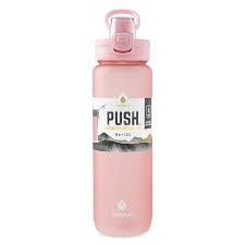 MANNA Push Bottle 39oz Plastic with Straw, Pink