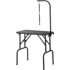 VEVOR Pet Grooming Table, 32 x18 Inch with Height Adjustable Arm, 220LBS Static Weight Capacity, Foldable Dog Groom Station with No-Sit Haunch Holder with Grooming Loop, for Medium and Small Dogs