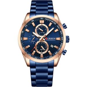 FANMIS Mens Luxury Watches Business Chronograph Dress Waterproof Leather Strap Analog Quartz Wrist Watch