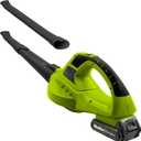 Mueller UltraStorm Leaf Blower Cordless Electric, 130 MPH 20 V Powerful Motor, 2 Speed Levels, 1hr Charge, Lightweight, Blowers for Lawn Care, Battery Powered Blower for Snow (Green)