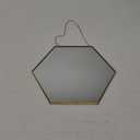 Dahey Gold Hexagon Mirror Wall Decor Small Decorative Mirror Hanging Mirrors for Wall Home Bathroom Bedroom Living Room, 11.81"X10.24", Small, Gold