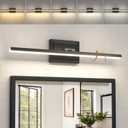 NIORSUN 24 Inch Modern Bathroom Light Fixture, 14W 5CCT Dimmable LED Black Bathroom Vanity Lights Over Mirror, Vanity Lights for Bathrooms Restroom Mirror- ETL Certified