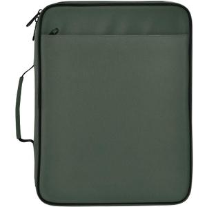 Dark Olive Green Accordion File Organizer with 3 Ring Binder 7 Pocket Expanding File Folders with Labels Zipper Binder Bag for Letter A4 Files, Holds 500 Sheets