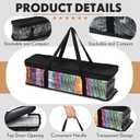 Woanger 20 Pieces Cd Storage Bags Transparent PVC DVD Storage Cases 1000 Cd Total Water Resistant DVD Holder with Handles and Zipper Clear Media Organizer for Albums Video Games
