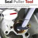 ecocstm Seal Puller Tool, Oil Seal Removal Tool with Dual Hook, Universal Wheel Seal Twister Puller, Heavy Duty Seal Puller and Installer Kit for Oil and Grease Seals Removal