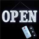 48"x17" Super Large LED Open Signs for Business with Remote Controlled, 10 Levels Brightness Adjustable Unique Design Super Bright with Chain, High Visibility for Store Bar Retail Shops Salon Office