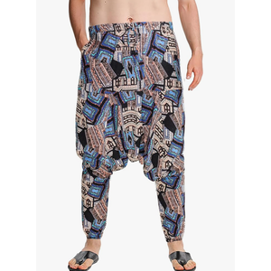 Men Women Cotton Baggy Hippie Yoga Harem Pants Funky Printed, Plus Size Trousers