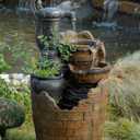 Glenville Water Pump Cascading Water Fountain 14.6"L x 14.6"W x 30.3"H