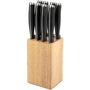 8 Slots Steak Knife Block Holder, 5.5" Wooden Small Knife Block without Knives,Compact and Space Saving Storage Knife Holder for Counter Top (1)