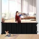 Upgrade 120 inch Retractable Baby Gates Extra Wide with Reinforced Strip Design to Prevent Crawling Through, 10 Foot Retractable Dog Gate, 34" Tall, Retractable Gate for Indoor/Outdoor (34" Tall x 120" Wide, Black)