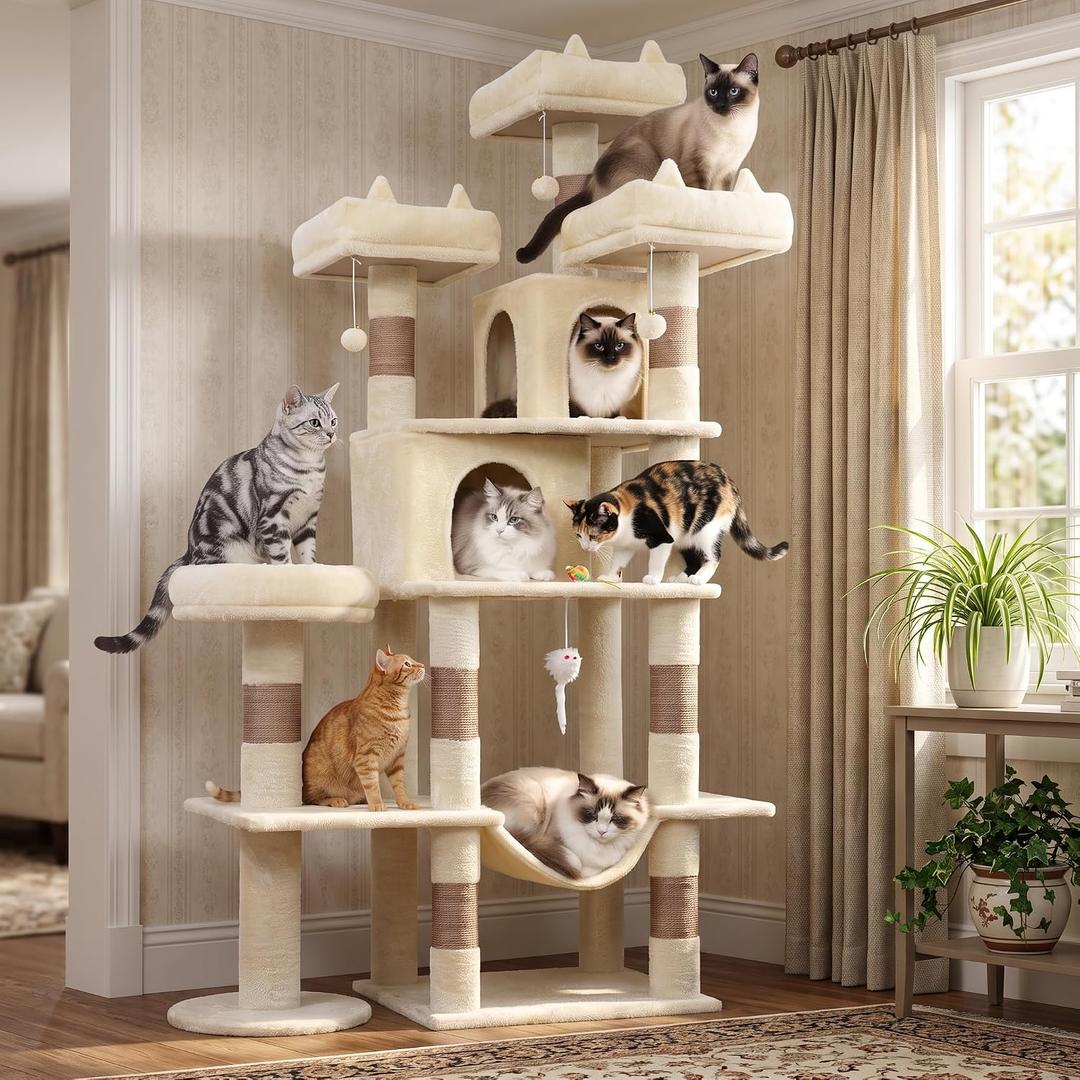 Cat Tower, 71 Inch Heavy Duty Cat Tree for Large Cats