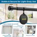 AIZESI Spring Tension Curtain Rods Short Tension Rod (Black,8" to 12"-6Pcs)