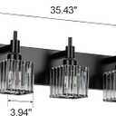 Black Crystal Bathroom Vanity Light 5-Light Modern Bathroom Lighting Fixtures Over Mirror Wall Light Fixtures