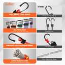 HORUSDY 21 - Piece Bungee Cord Set with Hooks & Straps, 10/18/24/30/36/48 Heavy Duty Bungee Cords Assortment for Camping, Truck, Moving, Emergency, Outdoor Storage (30 Nylon Cable Ties Extra)