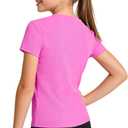 JOCMIC Girls T-Shirts Short Sleeve Stretchy Ribbed Crewneck Athletic Tees | Breathable Strenchy Comfort Material, Summer Clothes 2026, Sports School Daily