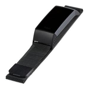 WITHit Stainless Steel Mesh BAND-For Use With FITBIT CHARGE 3~ Black- BAND ONLY
