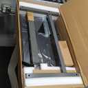 Vaunn Medical Pneumatic Adjustable Overbed Bedside Table with Wheels (Hospital and Home Use) (Black)