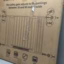 Cumbor 29.7-46" Baby Gate for Stairs, Toddler Safety Essentials for The House, Auto Close Dog Gate for Doorways, Mom's Choice Awards Winner-Easy Install Pressure Mounted Pet Gates for Dogs, White