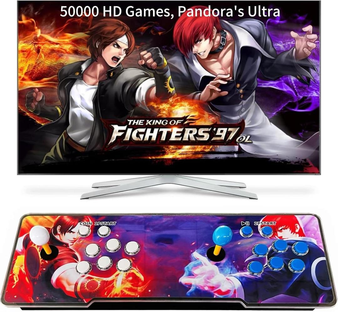 FVBADE [50000 in 1] Pandora Ultra Pandora Box Arcade Game Console for PC & Projector & TV ,3D Games 1-4 Players Double Joystick Favorite List Game Category Save/Search/Hide/Pause, Whole