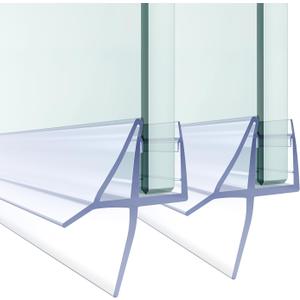 Shower Door Bottom Seal, 2 PCS 1/4" x 36" Shower Door Sweep for 1/4 Inch Glass, Frameless Glass Door Seal Strip,Stop Shower Leaks and Create a Water Barrier (6MM)