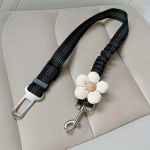 Adjustable Daisy Pet Car Safety Harness, Black