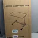 Vaunn Medical Pneumatic Adjustable Overbed Bedside Table With Wheels (Hospital and Home Use)