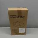 Portable Small Dog Seat for Car, Luxury Center Console Dog Car Seat Booster with Safety Tethers, Anti-Collapse Pet Travel Carseat for SUV, Truck (Black/Brown)