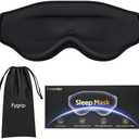 Fygrip 3D Cooling Eye Mask Sleep Mask for Men & Women, 100% Pressure-Free & Light Block-Out Eye Mask for Sleep with Easy Adjustable Strap, Night Eye Cover for Travel, Black