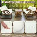 Youyole 7 Pcs Outdoor Wicker Chair Cushions Set with 1 Loveseat 44 x 19 in Weatherproof & 6 U Shaped Cushions for Wicker Patio Furniture Porch Swing Bench Seat Sofa Couch(Beige)