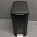 Mbillion Bathroom Trash Can with Lid Slim Stainless Steel Small Bathroom Garbage Can 10 Liter, 2.6 Gallon Soft Close, Step Pedal, Slim Wastebasket for Toilet, Office, Bedroom,Dark Grey