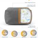 Outdoor Patio Bean Bag Ottoman - Small Beanbag Foot Rest Pouf Rectangular with Shredded Foam Filling, Splash-Proof Detachable Zipper Cover for Relaxing, Gray