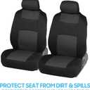 BDK PolyPro Car Seat Covers Full Set in Charcoal on Black Front and Rear Split Bench for Cars, Easy to Install Cover Set, Accessories Auto Trucks Van SUV