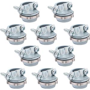 10pcs 3/4Inch Clamp Type Cable Connectors for Metallic Conduit Protect Cables Silver
