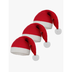 FEOYA Unisex Santa Hat Family Christmas Knitted Hats Soft Christmas Party Hat Stretchy Winter Hats