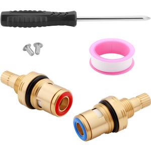 KSRPL3200HC& KSRPL3200CC Brass Ceramic Valve Cartridge Compatible With CC Basin Faucet Cold & Hot Ceramic Cartridge, 2-1/8" Length, Suitable for 3/8" x 16 PT Handle Connection