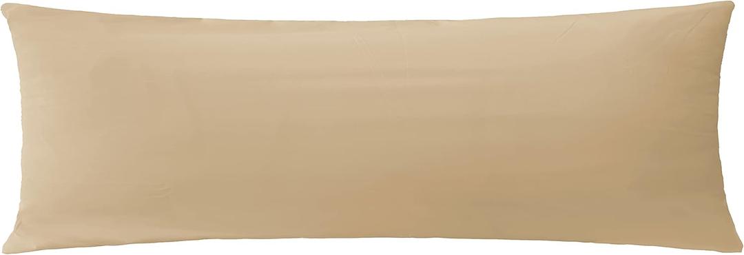iMaylex Soft Brushed Microfiber Fabric Zipper Pillow Case, Cozy and Lightweight, Easy Care, Khaki, Body, 20" x 48"