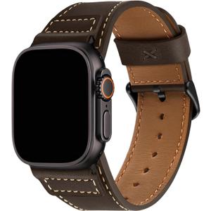Wristitani Leather Bands Compatible With Apple Watch Band 49mm 46mm 45mm 44mm 42mm 41mm 40mm for Men, Top Genuine Leather Replacement Strap for iWatch Ultra2 Ultra Series 10 9 8 7 SE2 SE 6 5 4 3, Size: 49/46/45/44/42mm(Series 3)