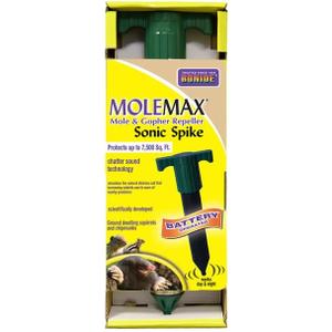 Bonide Molemax Animal Repellent Stake For Gophers and Moles, Battery Operated, Humane Repellent (No Size (Pack of 1))