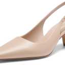DREAM PAIRS Women's Slingback Kitten Heels - 2.36 Inch Low Heel Pointed Toe Pumps, Comfortable Closed Toe Dress Shoes for Office Work, Classic Holiday Heels, Size 7.5