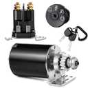Threlaco 3 Pcs Starter Replacement Compatible with Briggs and Stratton 693552 14 Tooth Steel Gear 582042801 Starter Solenoid Lawn Mower Tractor Ignition Switch Compatible with Hus-qvarna/Ayp/Craftsman