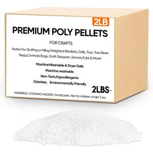 2 lb Poly Pellets Weighted Stuffing Beads,Plastic Pellets Weighted for Stuffed Animals,Poly for Bean Bags, Crafts,Doll and Blankets
