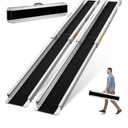 7FT Portable Wheelchair Ramp, 84"L x 7.2"W Aluminum Ramps for Wheelchairs for Home, 1200LBS Capacity Telescopic Non-Skid Threshold Handicap Wheel Chair Ramp for Doorways, Stairs, Steps, 2 Pack
