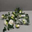 Sggvecsy 6Pcs 46.5Ft Artificial Rose Vine Fake Flower Garland Floral Garland Faux Silk Hanging Vine Rose Ivy Vines for Wedding Arch Party Wall Garden Ceremony Background Outdoor Decor (White)