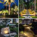 APONUO Solar Spot Lights Outdoor 6-in-1 Landscape Lighting Dusk to Dawn Solar Uplights IP65 Waterproof 9.8ft Cable Outdoor Spot Lights for Yard Pathway Garden Tree Decoration (Warm White)