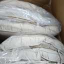 18x18 Tufted Chair Cushions with Ties – Beige Ribbed Fabric (Pack of 6)